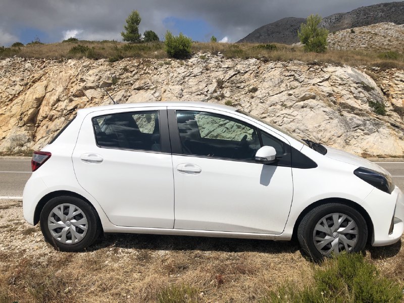 Toyota Yaris in the mountains