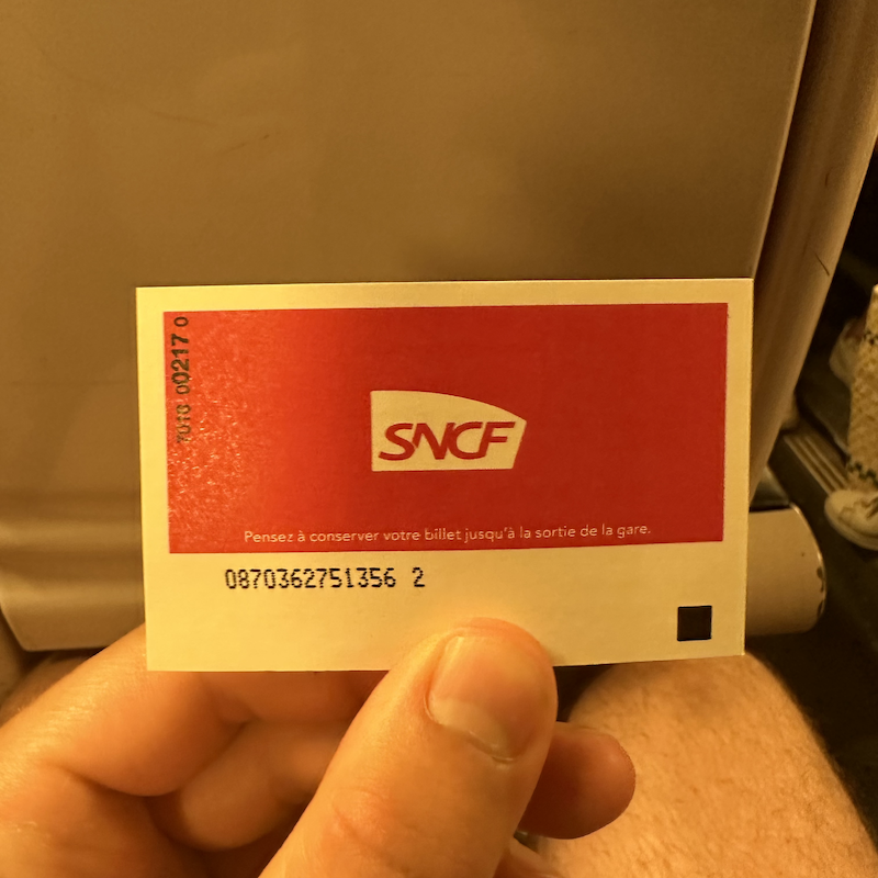 Train ticket SNCF