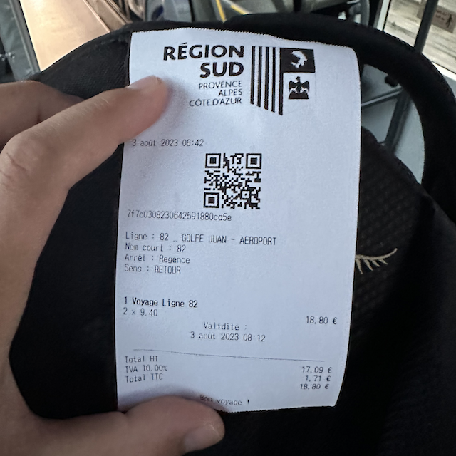 Ticket from Juan-Les-Pins to Nice airport